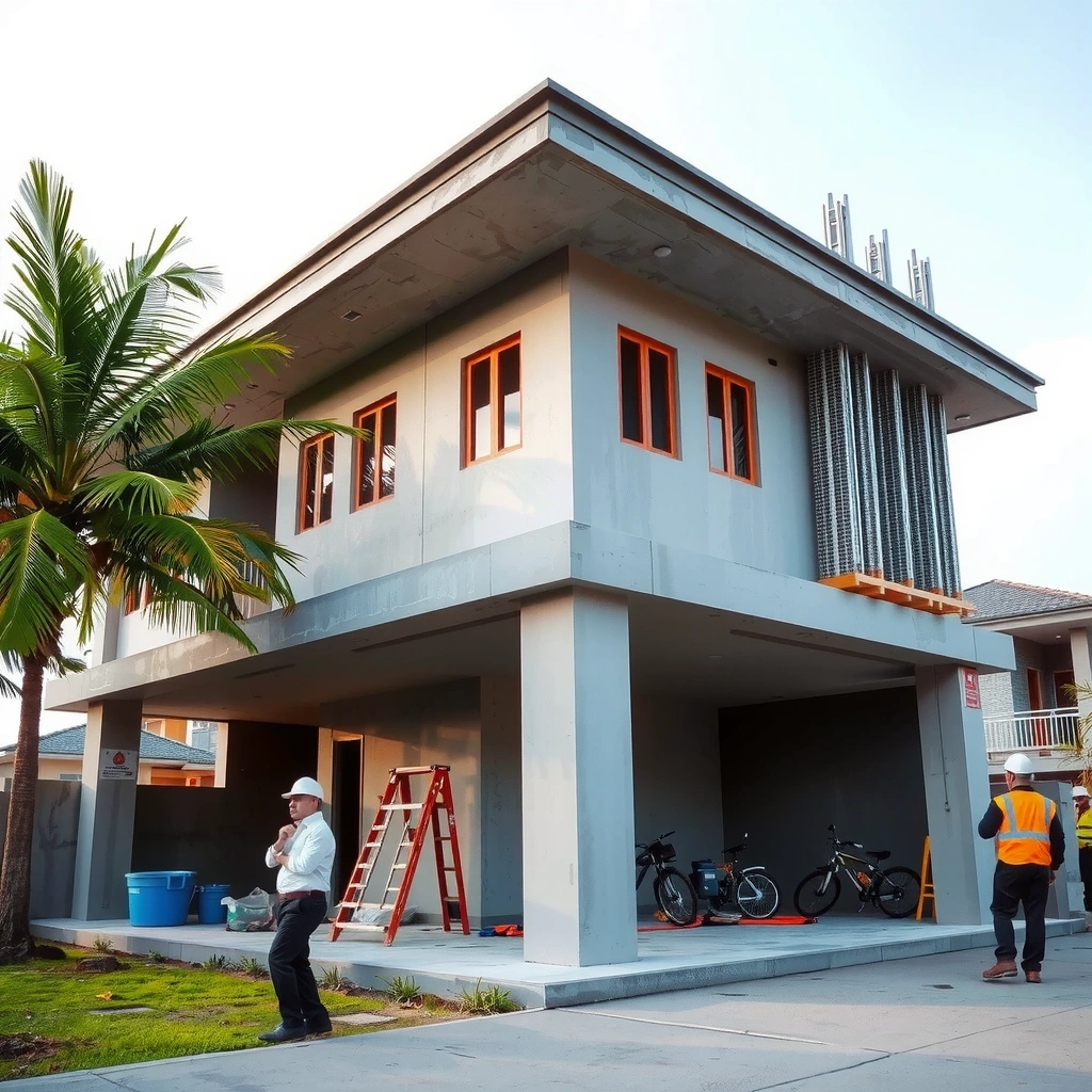 Modern residential house construction